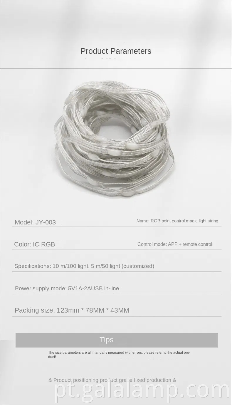 Luzes de cordas LED RGB inteligentes para decoração interna e externa